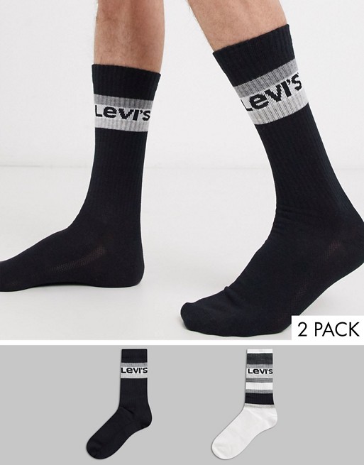 Levis 2 pack crew stripe socks