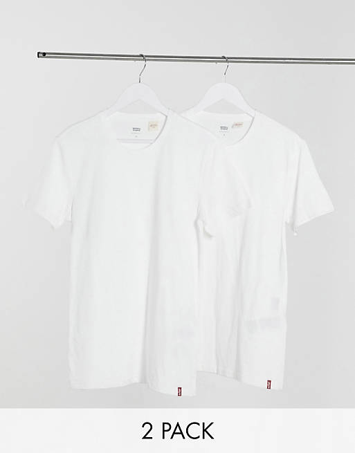 Levi's 2 pack logo t-shirt in white/white