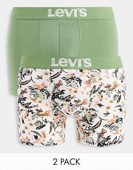 Levi's 2 pack Parrot Paradise boxer briefs in green
