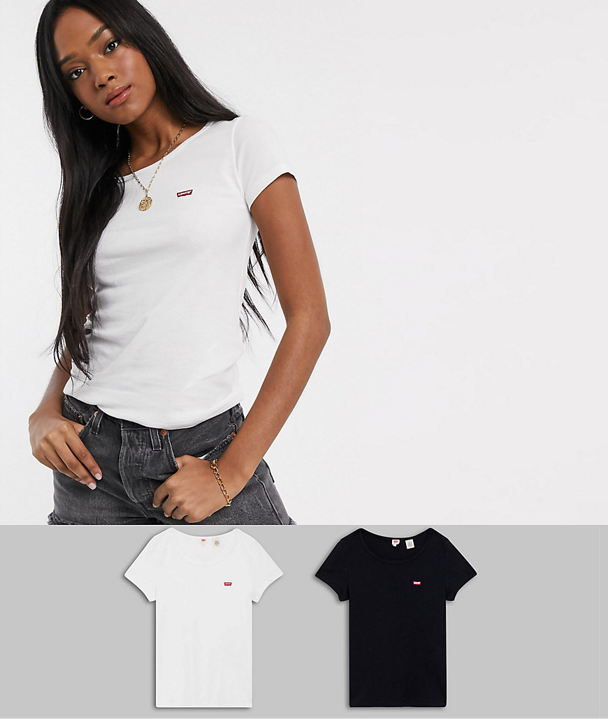Levi's – 2-pack svarta och vita t-shirtar-Flerfärgad