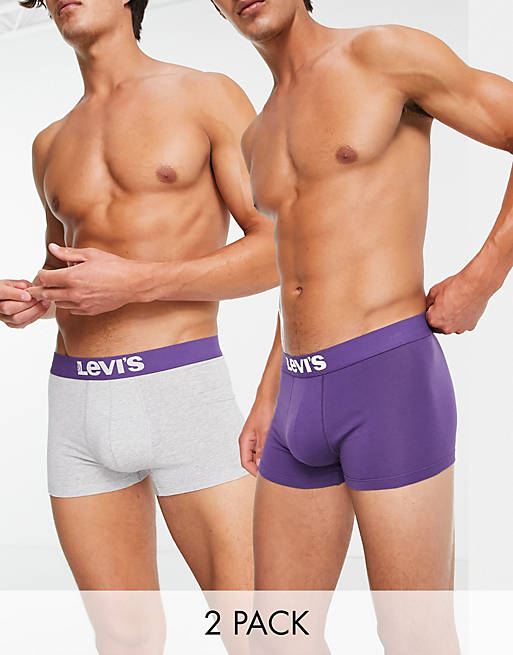 Levi's 2 pack trunks in purple and grey