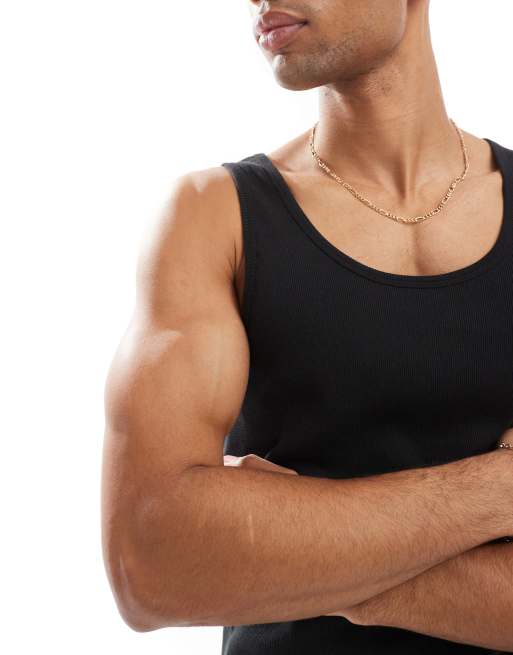 Levi's 2-pak ribstrikkede tanktoppe i hvid/sort, 2 af 4