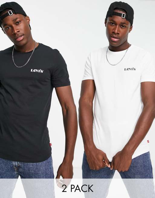 Levi's – 2er-Pack T-Shirts in Schwarz/Weiß mit modernem Vintage-Logo, exklusiv bei ASOS