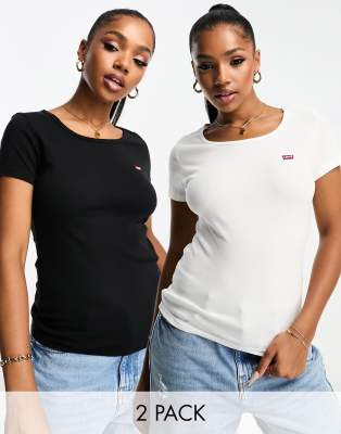 Levi's - 2er-Pack T-Shirts in Weiß und Schwarz mit Logo