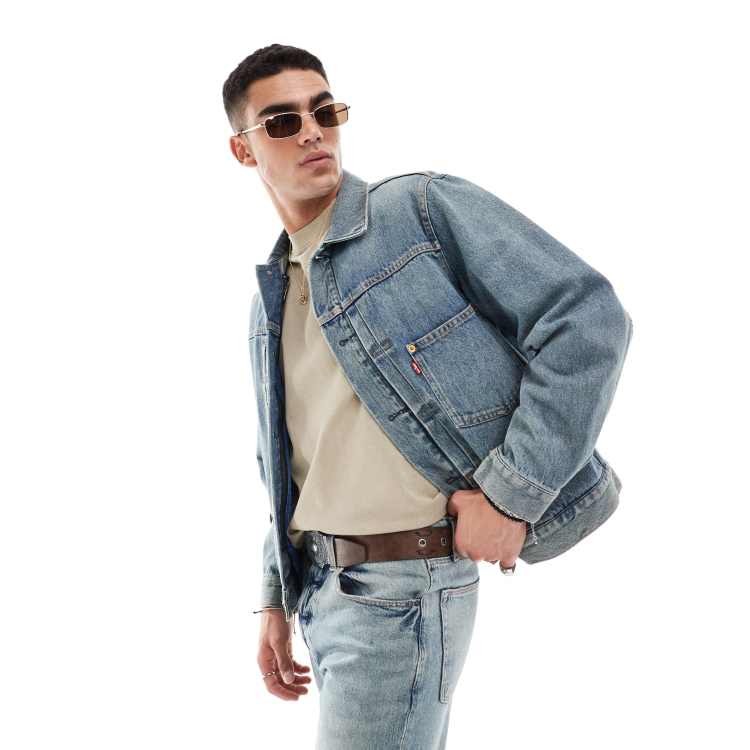 ジャケット・アウター Levi's 3 IN 1 TRUCKER THREE MOVES Levi's 3 in 1 quilted singlet denim trucker jacket in mid