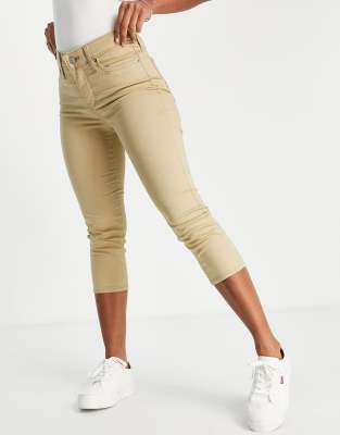 Dondup Beige Cotton Stretch Low Waist Skinny Cropped Capri Jeans – AUMI 4