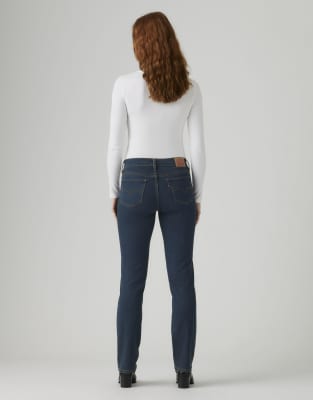 Figurformende Straight Jeans in Dunkelblau Blau W27 L34