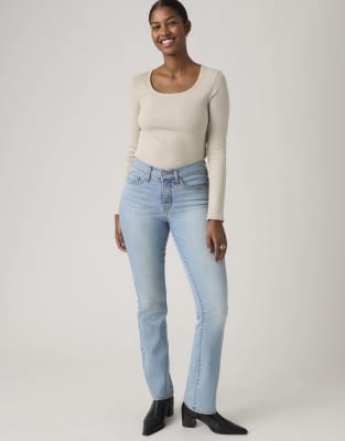 Figurformende Bootcut-Jeans in Blau Blau W29 L30