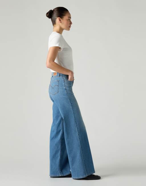 Levi's - 318 - Corrigerende losse jeans met wijde pijpen in blauw, 2 van 4