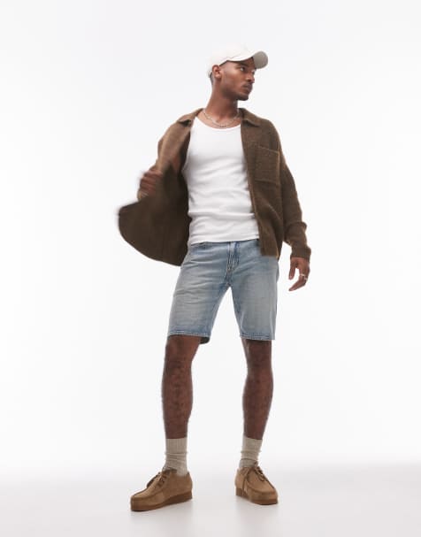 Levi's - 405 - Denim short met normale pasvorm en lichte wassing - view 1