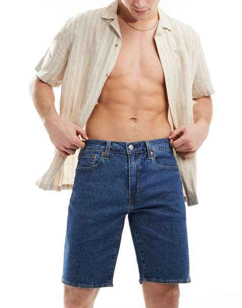 Levi's - 405 - Pantaloncini di jeans dritti standard blu scuro in denim tecnico fresco - view 1