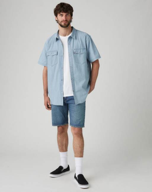 Levi's - 405 - Standaard short in blauw, 3 van 4
