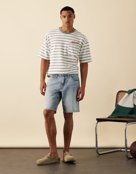 Levi's - 445 - Short droit en denim style sport - Bleu clair délavé - view 1