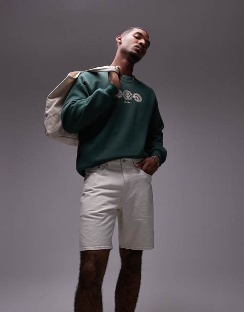 Levi's 468 - Losvallende denim short in ecru - view 1