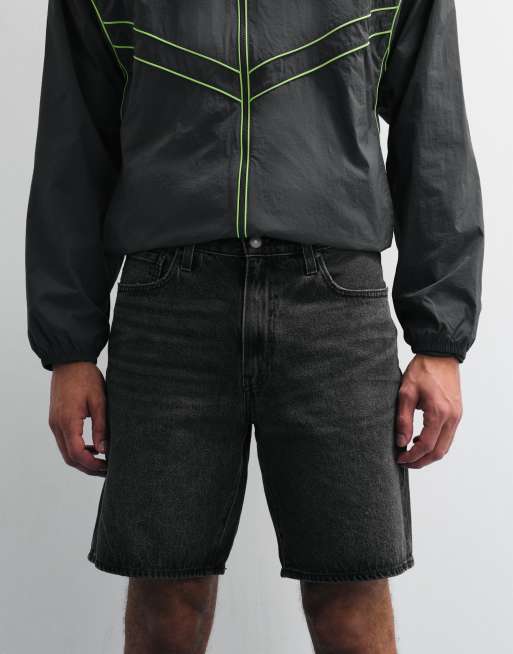 Levi's - 468 - Løstsiddende denimshorts i forvasket sort, 2 af 7