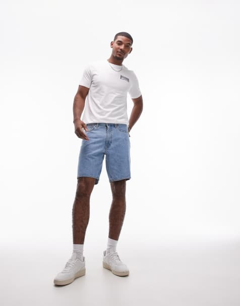 Levi's – 468 – Niebieskie szorty jeansowe o luźnym kroju - view 1