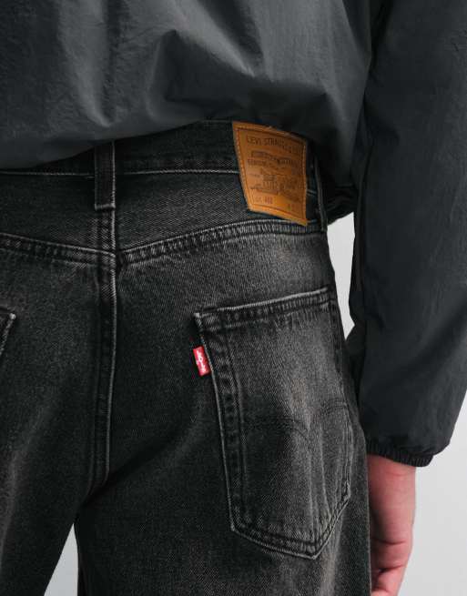Levi's - 468 - Pantaloncini di jeans ampi nero slavato, 4 di 7