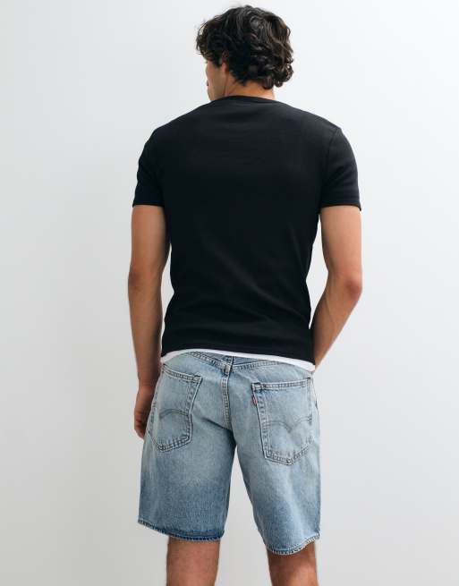 Levi's - 468 - Pantaloncini di jeans larghi azzurri, 3 di 5