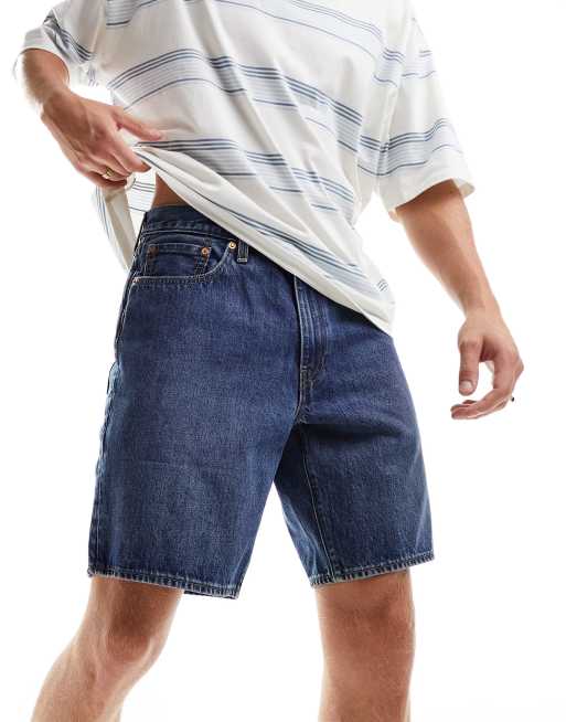 Levi's 468 stay loose denim shorts in mid blue wash, 2 of 5