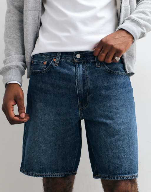 Levi's – 468 Stay Loose – Jeans-Shorts in mittelblauer Waschung, 5 von 5