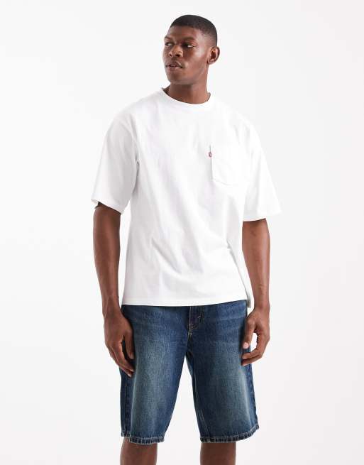 Levi's - 469 - Denim short met losse pasvorm in donkerblauw met vintage wassing
