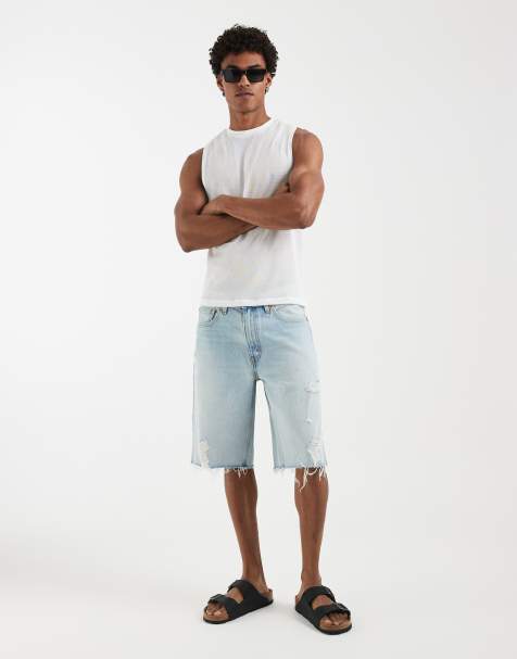 Levi's – 469 – Jasnoniebieskie luźne szorty jeansowe z przetarciami - view 1