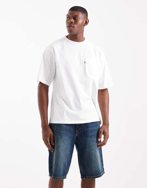 Levi's 469 loose fit denim shorts in dark vintage wash blue - view 1