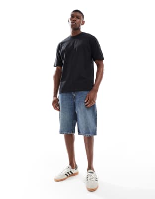 Levi's 469 loose fit denim shorts in dark wash - view 1