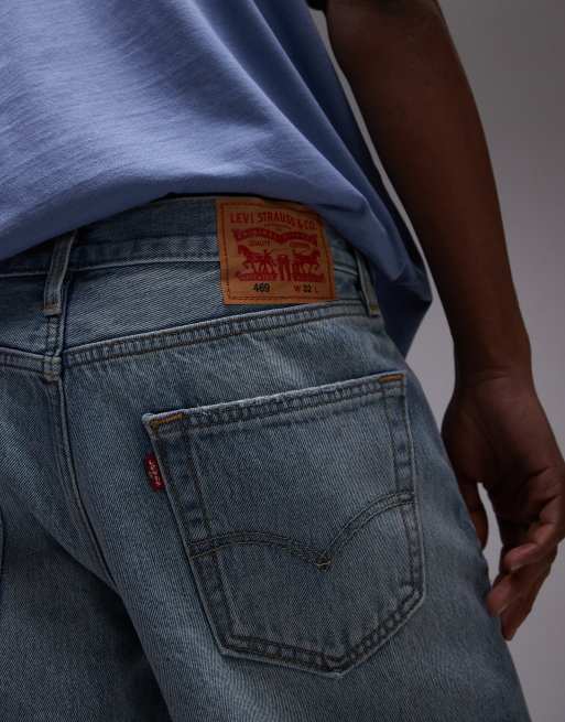 Levi's 469 loose fit distressed denim shorts in light wash