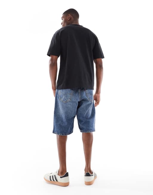 Levi's - 469 - Losse denim short in mid wash, 3 van 5