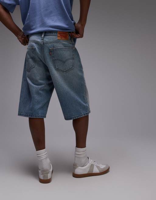 Levi's - 469 - Pantaloncini di jeans invecchiati ampi lavaggio chiaro, 3 di 5