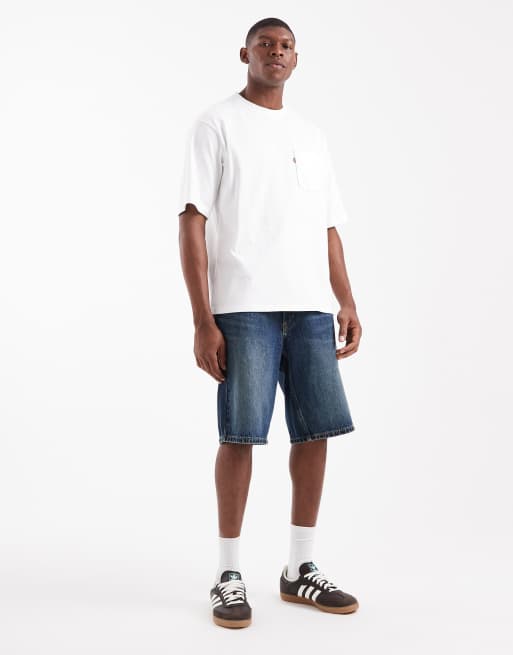 Levi's - 469 - Pantaloncini di jeans larghi blu lavaggio vintage scuro, 2 di 5