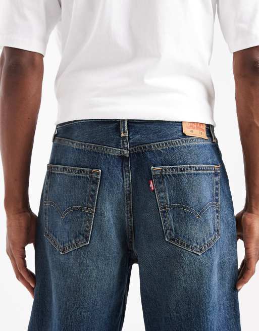 Levi's - 469 - Pantaloncini di jeans larghi blu lavaggio vintage scuro, 4 di 5