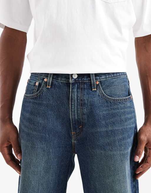 Levi's - 469 - Pantaloncini di jeans larghi blu lavaggio vintage scuro, 5 di 5