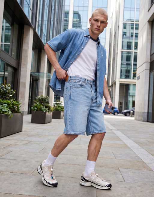 Levi's 470 baggy denim shorts in light wash | ASOS