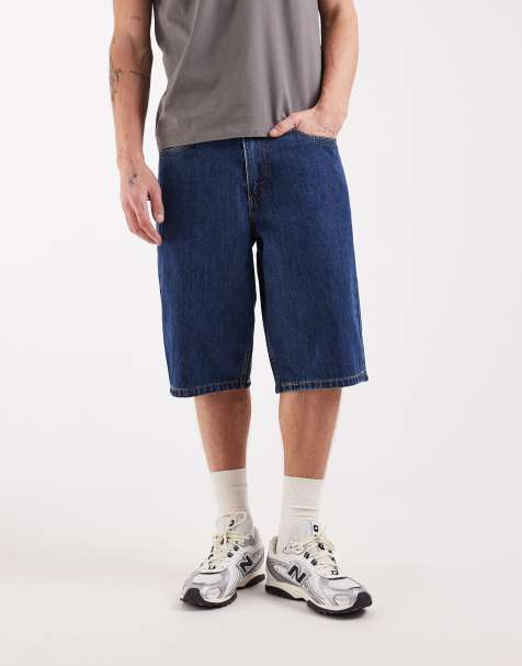 Levi's 470 baggy fit denim shorts in dark wash blue - view 1
