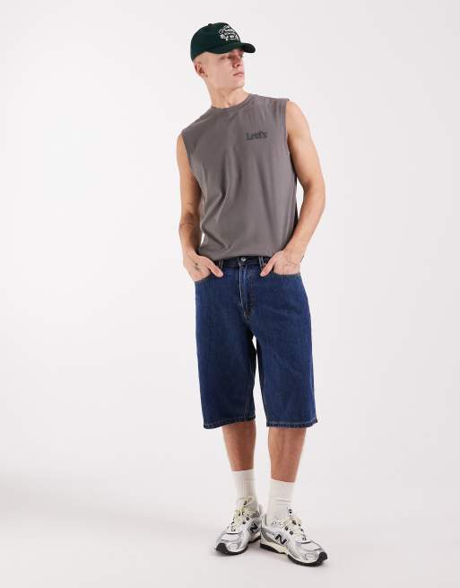 Levi's - 470 - Short en jean baggy - Bleu foncé délavé, 2 de 5