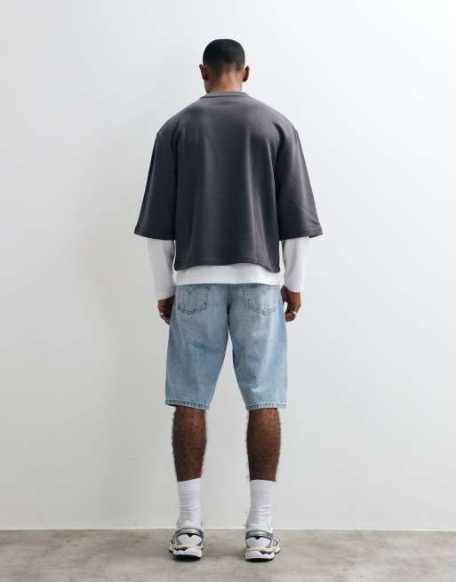 Levi's – 470 – Weite Jeans-Shorts mit heller Waschung, 3 von 5