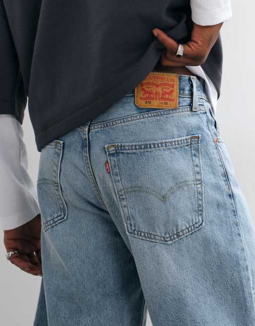 Levi's – 470 – Weite Jeans-Shorts mit heller Waschung, 4 von 5