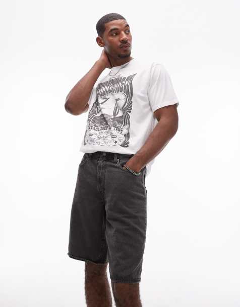 Levi's 478 baggy denim shorts in black  - view 1