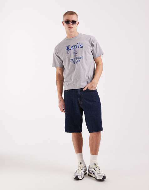 Levi's 478 baggy denim shorts in dark wash - view 1