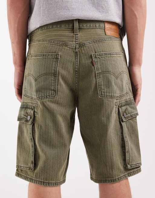 Levi's – 478 – Jeansowe bardzo luźne szorty bojówki w kolorze khaki, 4 z 5