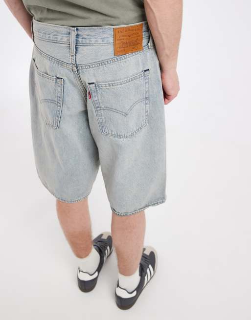 Levi's 478 shorts in denim baggy lavaggio vintage chiaro, 3 di 5