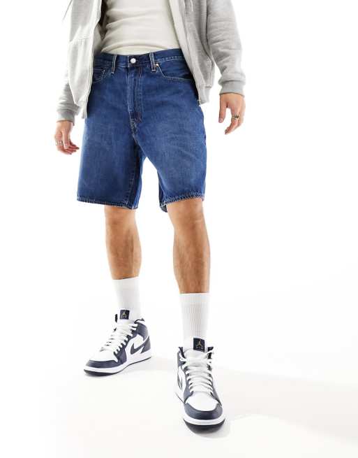 Levi's 479 stay baggy denim shorts in mid wash blue