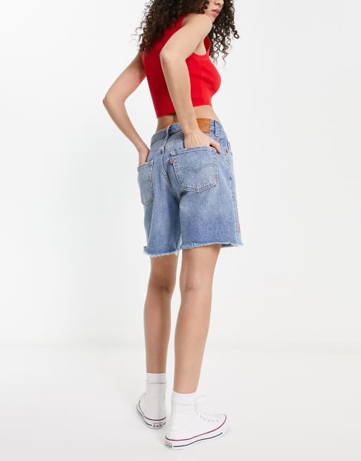 Levi's - 501 150e anniversaire - Short en jean avec appliqués à fleurs - Bleu clair, 2 de 4