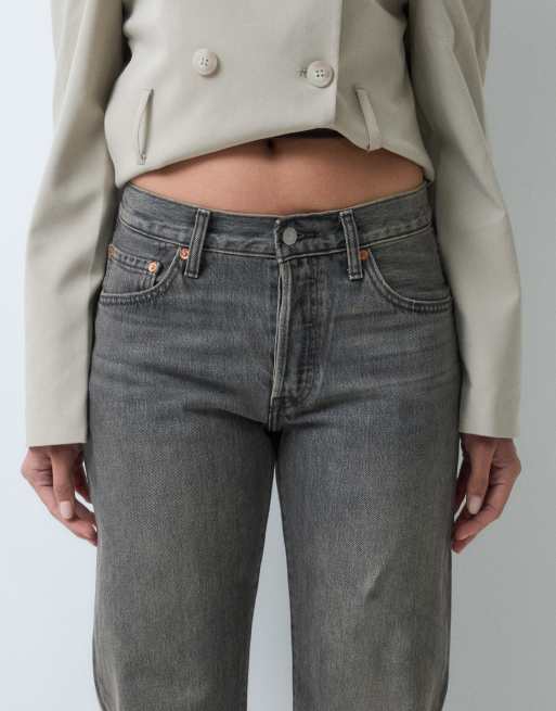 Levi's 501 90er-Jahre Selvedge-Jeans in verwaschenem Grau, 3 von 5