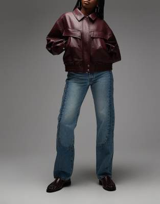 Levi's - 501 '90er - Jeans in Mittelblau mit geradem Schnitt und Western-Chaps