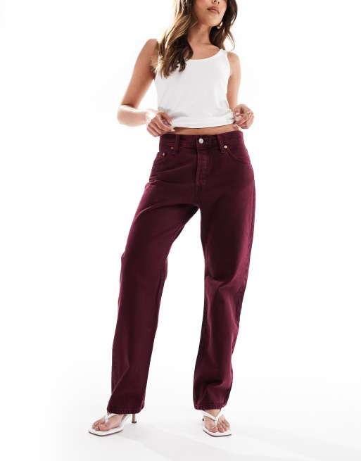 Levi's 501 90s fit jeans in garment dyed burgundy