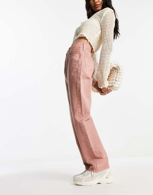 The Perfect Vintage Wide-Leg Jean in Light Pink Wash: Botanical