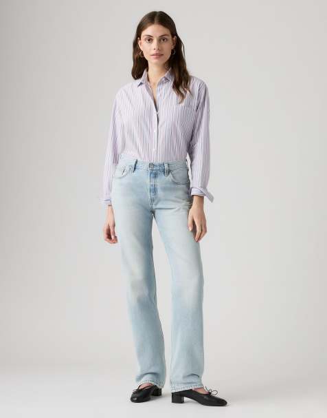Levi's 501 '90s lightweight straight jeans in light blue - view 1